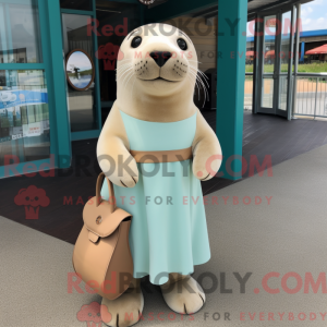 Cream Sea Lion maskot...