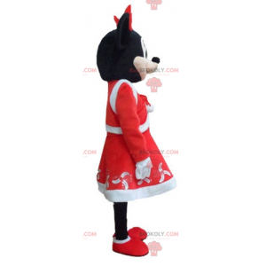 Maskot Minnie Mouse oblečený ve vánočním oblečení -