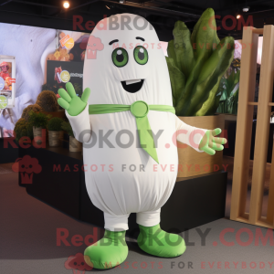 Hvit agurk maskot drakt...