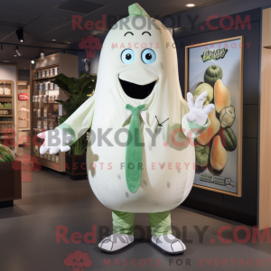 Hvit agurk maskot drakt...