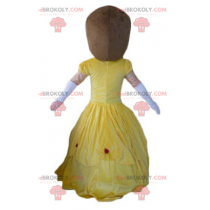 Mascotte de femme de princesse en robe jaune - Redbrokoly.com