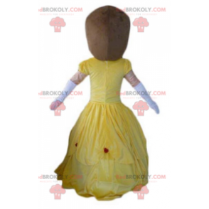 Mascotte de femme de princesse en robe jaune - Redbrokoly.com