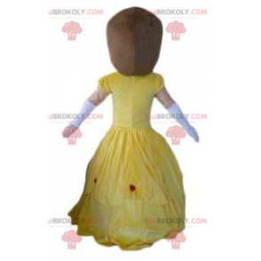Prinsessekvinne maskot i gul kjole - Redbrokoly.com