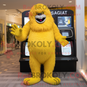 Yellow Sasquatch mascot...