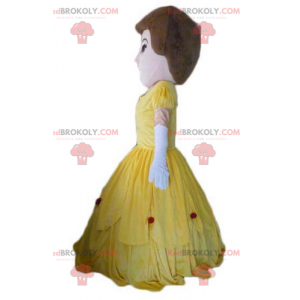 Prinsessekvinne maskot i gul kjole - Redbrokoly.com