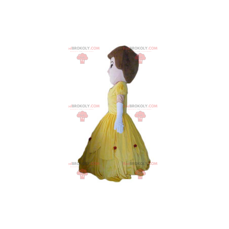 Mascotte de femme de princesse en robe jaune - Redbrokoly.com