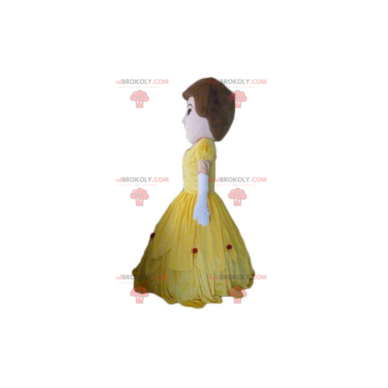 Princess woman mascot in yellow dress - Redbrokoly.com