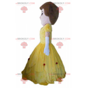 Princess woman mascot in yellow dress - Redbrokoly.com