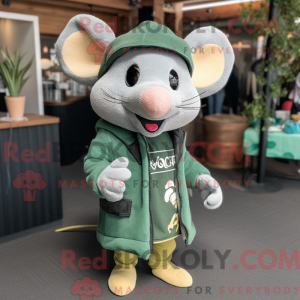 Groene muis mascottekostuum...