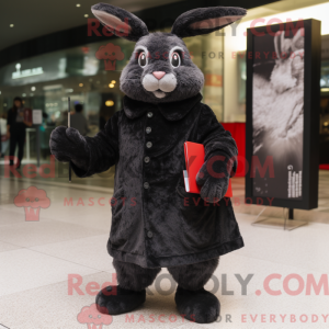 Sort kanin maskot kostume...