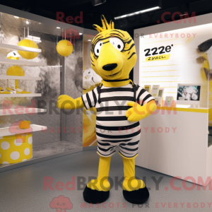 Gul Zebra-maskotdraktfigur...