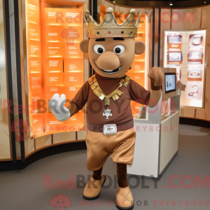 Brun konge maskot drakt...