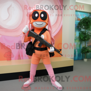 Peach Sniper maskot kostume...