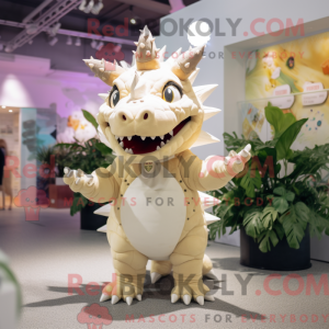 Creme Stegosaurus maskot...