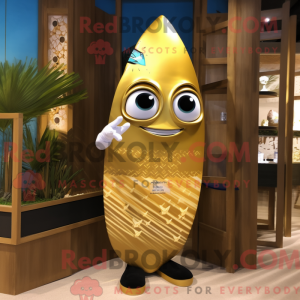 Guld surfbræt maskot...