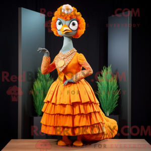 Máscara de pavão laranja...