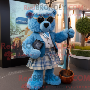 Himmelblå sækkepibe maskot...