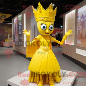 Yellow Queen mascot costume...