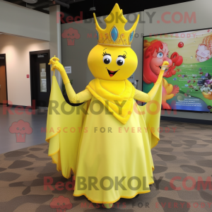 Yellow Queen mascot costume...