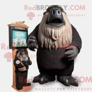 Black Walrus mascot costume...