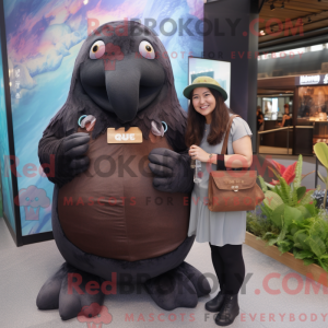 Black Walrus mascot costume...
