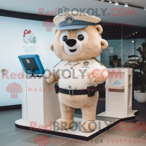 Mascotte de policier beige...