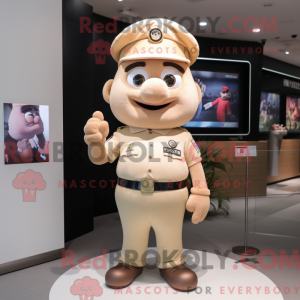 Beige Police Officer mascot...