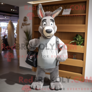 Grijze ezel mascottekostuum...