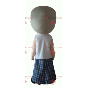 Mascot little child with plaid pants - Redbrokoly.com