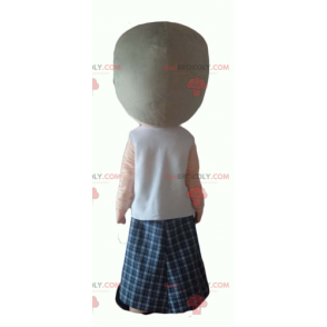 Maskot malé dítě s kostkované kalhoty - Redbrokoly.com