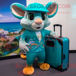 Blågrøn Dormus maskot...