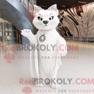 Witte Lynx-mascottekostuum...