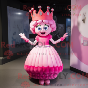 Pink Queen maskot kostume...