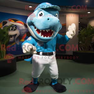 Cyan Barracuda Maskottchen...