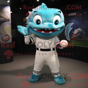 Cyan Barracuda maskot...