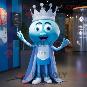 Himmelblå Queen maskot...