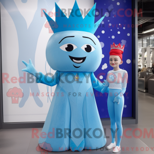 Himmelblå Queen maskot...