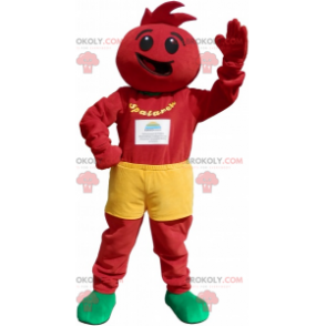 Alle roten Schneemann Maskottchen mit gelben Shorts -
