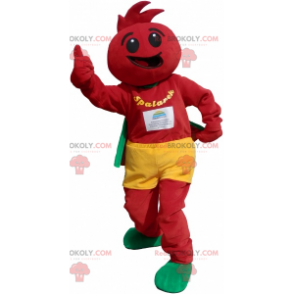 Alle roten Schneemann Maskottchen mit gelben Shorts -