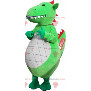 Mascotte de dragon vert géant et impressionnant - Redbrokoly.com