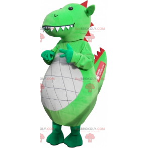Kæmpe og imponerende grøn drage maskot - Redbrokoly.com