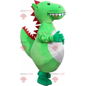 Mascotte de dragon vert géant et impressionnant - Redbrokoly.com