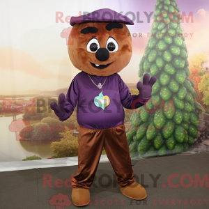 Brown Grape mascottekostuum...