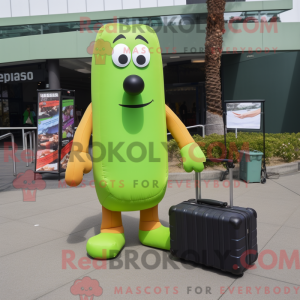 Lime Green Hot Dog mascot...