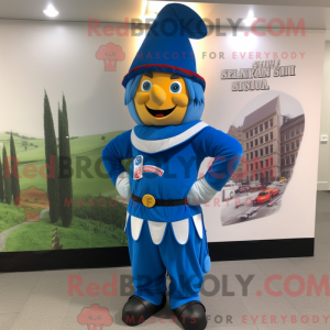 Figura de máscara azul da...