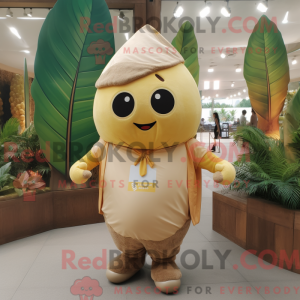 Beige Mango maskot kostume...