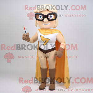 Tan Superhero mascot...