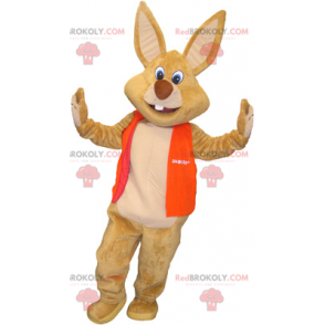 Riesiges braunes Kaninchenmaskottchen mit Weste - Redbrokoly.com
