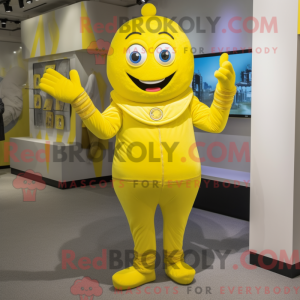 Gul vedhæng maskot kostume...