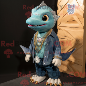 Blågrøn sværdfisk maskot...